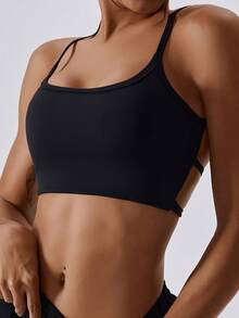 Sujetador deportivo para mujer, top deportivo de espalda cruzada con relleno extraíble, muestra tu hermosa espalda, tops de verano para correr, yoga y gimnasio