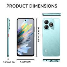ZTE 中兴，智能手机，Blade A75 冰蓝色玄武岩黑色，已解锁，Android 13，（4GB RAM+10GB Fusion）+256GB ROM，5000mAh 电池，22.5W 充电，双 SIM 卡 4G，4G LTE，全球版本 - Ice Blue - 查看 2