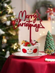 1 pièce Décorations de gâteau de Noël, Décorations d'arbres de Noël, Étiquettes de décoration de gâteau de Noël, Fournitures de décoration de cuisson pour fête de Noël