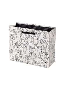 Personalisierte Tragetasche, angepasster Textname Logo, Hochzeitsblumenmotive, Geburtstags-Geschenktasche, minimalistisches personalisiertes Geburtstags-Geschenkpapier, Geschenk für Freunde, Familie, Geliebte, personalisierte Tragetasche - Verschiedenfarbig - Übersicht 7