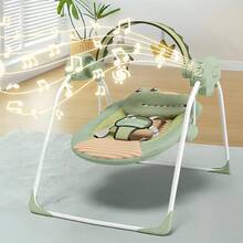 Baby Swings For Infants, Baby Girl Swing For Newborn, Portable Infant Swing Portable Baby Bouncer For Newborns 0-6 Months,Infant Bouncer Seat Lightweight Rocker For Babies Up To 20 Lbs,Adaptable Speed,Timing,Foldable & Travel-Friendly Baby Chair - 綠色 - 查看 6