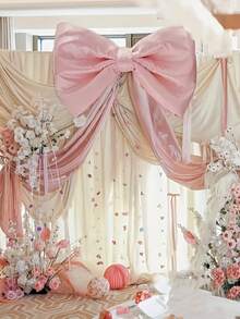 1 件巨型蝴蝶结装饰品，适用于生日派对背景、房间墙面装饰、超大丝带悬挂装饰、礼品墙面装饰、拍照道具，非常适合新娘送礼会、婚礼派对、圣诞节装饰、圣诞家居礼物、圣诞装饰 - 彩色 - 查看 4