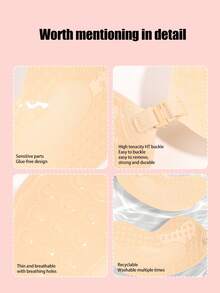 Silicone Adhesive Bras | Invisible Strapless Push Up Bra For Women | Backless Dress Essential - Self-Adhesive Nipple Cover With Lift Support