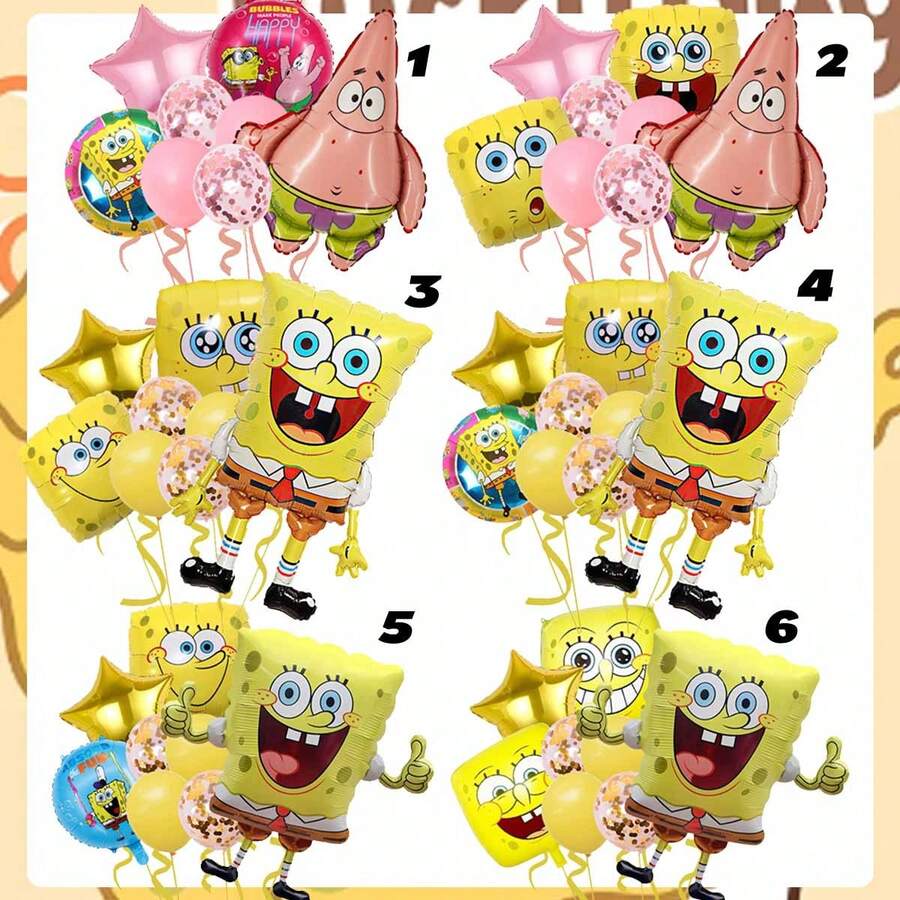 SPONGEBOB Spongebob SquarePants Themed Balloon Party Set Blows The Joy Of Bikini Bottom Into Your Party! Highlights Of The Star Product: 3D SpongeBob SquarePants Shaped Balloon, Five Core Advantages, Latex Material, And Odorless