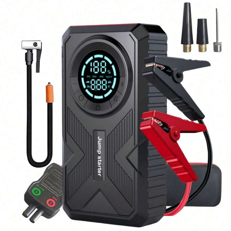 Jump Starter With Air Compressor, 5000A,150PSI Portable Car Battery ...