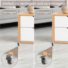 2-Inch L-Shaped Silent Universal Wheels With Brake Function, Silent And Wear-Resistant, Total Load Capacity Of 110 Kg, Multi-Directional Rotation, Suitable For Cabinets, Tables, Cribs, 4 Pieces - Silver - View 2