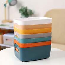 6/3pcs White Storage Boxes, Desktop Storage Boxes, Household Cosmetic Storage Boxes, Bathroom Kitchen Dorm Sundries Snack Storage Boxes, Kitchen Refrigerator Food Storage Boxes, Classroom Pen Storage Boxes, Christmas Gift - White - View 8