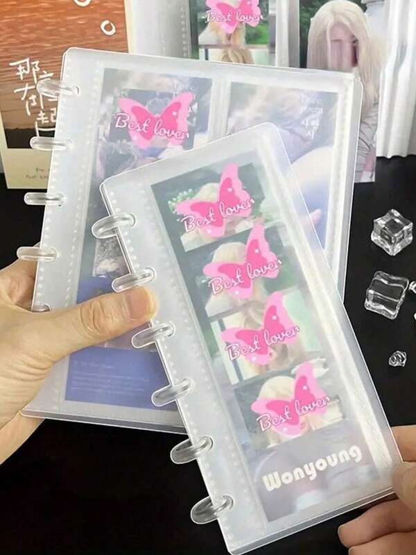 Idol Photocard Collect Book - Rectangular Photo Strip Album With 10 Sleeves For Stationery Set