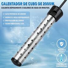 Calentador de agua reforzado, inmersión, 2000W amarillo, calentador de agua de inmersión, potencia 2000W, construcción reforzada, color amarillo