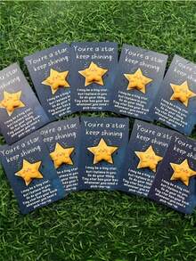 5/10 piezas ¡talla grande vendido de YOOX! Adorables tarjetas con forma de estrella de 8x5,5 cm para iluminar su brillo interior. Perfectas para deseos de cumpleaños, aliento, deseos de recuperación, etiquetas de regalo para fiestas, motivación académica, Navidad, Acción de Gracias y difundir energía positiva.