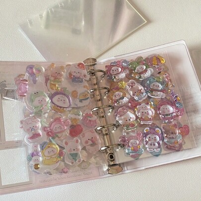 20pcs Transparent PET Single-Sided Release Inner Page Sticker Storage Book