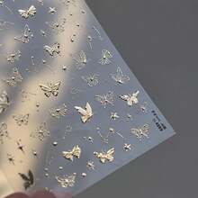 Goldfish Nail Art Stickers Sparkly Koi Fish Nail Stickers 5D Embossed Koi Lotus Leaf Chinese Style Manicure Decals Accessories Shell Light Goldfish Adhesive Slider For Women DIY Nail Art Decorations-735015 - 金蝴蝶 - 查看 3