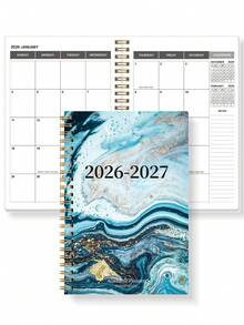 1本2026-2027学年月度计划本，5.6英寸 x 8.0英寸，24个月每日/每周/每月计划本，2026年1月至2027年12月，学校及办公用品，返校季，2026新年礼物