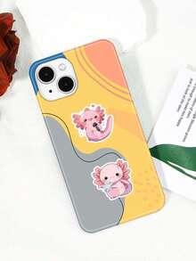 55 piezas de pegatinas impermeables de axolotl rosa lindo - Pegatinas de dibujos animados adorables de animales para botellas de agua, portátiles, álbumes de recortes y detalles para fiestas de adultos - Rosa vieja - Ver 7