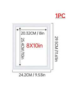 1pc Nordic Style Flat Edge Simple Photo Frame, Density Board Frame Suitable For Living Room, Study, Bedroom - White - View 14