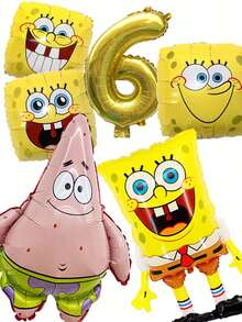 SPONGEBOB Spongebob SquarePants Themed Party! 0-9 Birthday Numbers, Customize Your Exclusive Birthday Or Anniversary, Decoration, Christmas, Valentine's Day, Carnival, Easter And Other Theme Festival On-Site Decoration Home Decor Christmas Decorations Room Decor