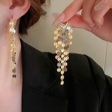 1 Pair Minimalist Elegant Versatile High-Quality Vintage Long Tassel Heart Dangle Earrings