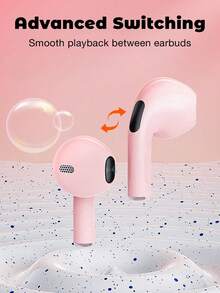 Wireless Earbuds, Headphones With ENC Noise Canceling Translucent Earphones, HiFi Dual Stereo Microphone Mini In-Ear Earbuds With Charging Case