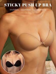 1 件女士聚拢粘性胸垫 - 隐形无肩带胸垫，自粘式胸贴，无缝提升和聚拢，适用于婚纱、太阳裙和泳装