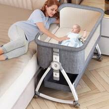 Cuna Plegable Con Mosquitero Y Colchón - Gris - Ver 4