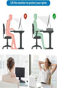 Gianotter Computer Monitor Stand Riser, Desk Organizers And Accessories With Drawer, Office Desk Accessories &Amp; Workspace Desktop Organizers Storage For Classroom Office Supplies (Black) - ColorA - View 4