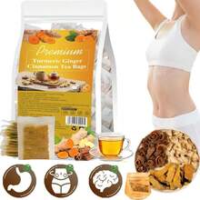 Turmeric, Turmeric & Ginger Tea, No Additives, No Caffeine, Brain Support, Weight Loss, Sleep & Skincare, 30 Sachets - Multicolor - View 1