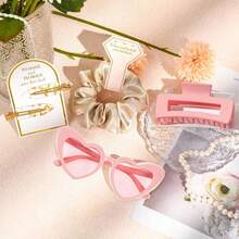 5PCS Heart Shaped Sunglasses For Wedding Party And Daily Travel Decoration,Candy Shower Gifts Accessories Bridesmaid Wedding Favor Women,Christmas