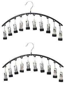 1 Stainless Steel Pants Hanger, 10 Clips For Space Saving Wardrobe Storage, A Stylish And Durable Storage Solution Suitable For Yoga Pants And Leggings - Wardrobe Organizer, Pants And Sock Hangers For Mother's Day Clothing Stores, Perfect For Weddings, Birthdays, Family Kimono Stores, And Home And Clothing Stores