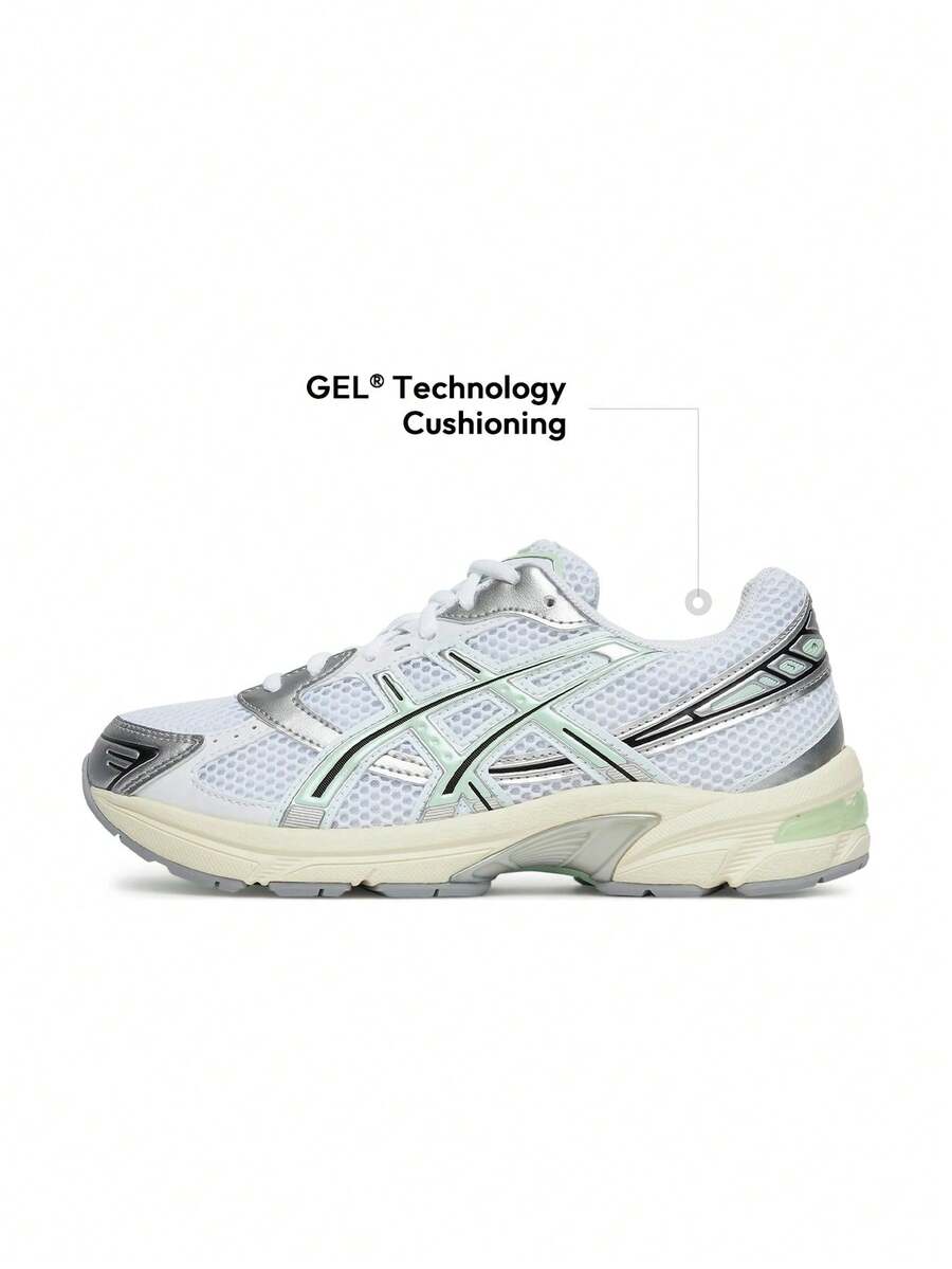 Asics GEL-1130 女式跑步运动鞋，复古绒面革装饰，GEL 鞋跟缓震，带来全天舒适体验 1202A164.120 - 白色 - 查看 1