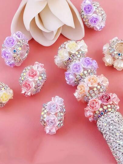 6/2pcs Accessories Set, 22mm Acrylic Rose Beads. Beading Accessories , Jewellery DIY Accessories,Jewelry Making Supplies,Charms For Jewelry Making,Charms,Charms For Jewelry Making, Craft Supplies For Adults,Crafts Supplies Adults,Bracelet Making Kit,Halloween, Christmas Decorations, Adult Craft Supplies