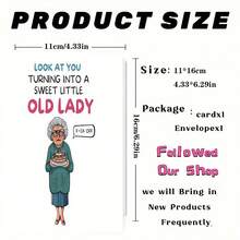 1 张送给闺蜜的搞笑生日贺卡 - “看你变成一个可爱的小老太太”幽默贺卡，以老妇人和蛋糕为特色，是送给朋友、姐妹、妻子的完美礼物，1 张，纸质材料，生日贺卡 | 幽默问候 | 俏皮插图，生日贺卡（带信封 + 贺卡）“（11 厘米 X 16 厘米）圣诞礼品卡”适合每个人的礼物，适合送给同事的卡片 - 多色 - 查看 5
