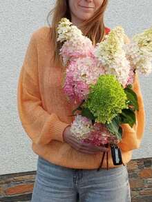 优雅女士纯色高领毛衣，休闲宽松长袖针织毛衣，女款“年年”