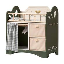 Robud Wooden Baby Doll Crib Toy Baby Crib With Storage Bedding And Wooden Hooks Fits Dolls Up To 21 Inch Doll Furniture For American Girls Ages 3+ - Green - View 5