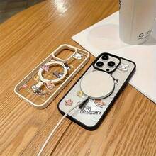 Esta funda magnética para teléfono de macaron dos en de acrílico está disponible en varios colores y compatible con los modelos X, XS, XS, 11, 12, 13, 14, 15 y 16 Pro, incluyendo la serie Plus. - Azul - Ver 4