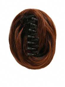 Synthetic Hair Bun For Women, Claw Clip Hairpiece With High-Temperature Fiber, Fluffy & Natural Slouchy Bun Maker, Straight Hair Scrunchie Fall Fashion Women Hair Clip Autumn Hair Accessories Elegant Hair Claw Hair Clutch Clips For Hair Winter For Vacation Outfits Woman