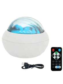 1pc Aurora Star Projector With Remote Control LED Star Night Light, 7 Kinds Of Light Effects Galaxy Planet Projector, Suitable For Camping, Wedding Decorations, Holiday Parties, Home Decoration And Mother's Day Gifts
