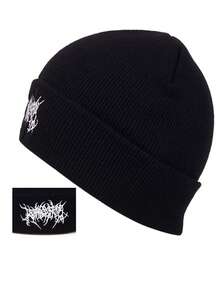 قبعة صغيرة مطرزة بندبة للرجال الكاجوال الجوتية، قبعة نسائية أنيقة للتزلج في الشارع، قبعة دافئة وعملية للطقس البارد، قبعة فضفاضة، قبعة شتوية دافئة من نوع هاراجوكو Y2K بنكية، قبعة محبوكة ناعمة