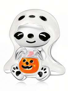 1pc Fashionable & Charming Halloween Series Skeleton, Ghost, Mummy, Witch, Drink Bottle Beaded DIY Halloween Bracelet Necklace Gift