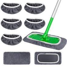 Reusable Microfiber Mop Pads Compatible With Sweeper Mop, Replacement Wet Mopping Pad Refills & Washable Dry Sweeping Cloths