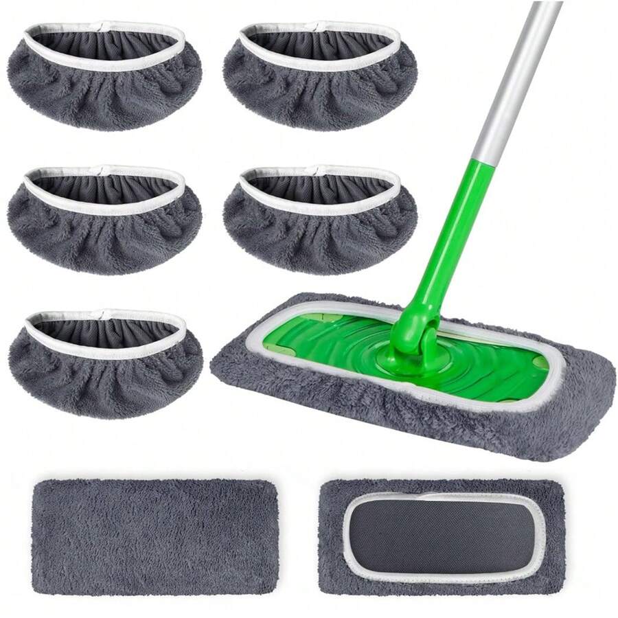 Reusable Microfiber Mop Pads Compatible With Sweeper Mop, Replacement Wet Mopping Pad Refills & Washable Dry Sweeping Cloths