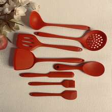 8 قطع مجموعة أدوات المطبخ السيليكون، مجموعة أدوات الطهي غير لاصقة تشمل ملعقة الحساء وملعقة الأرز