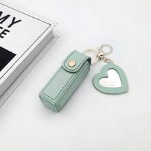 1. 带镜子和钥匙扣的口红盒，便携式收纳礼品零钱包钥匙扣，PU皮革便携式口红盒，带镜子的迷你收纳袋时尚收纳钥匙扣 - 彩色 - 查看 11