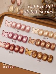 XEIJAYI 6支装15毫升金色渐变猫眼指甲油凝胶套装，光疗凝胶，可卸磁性凝胶指甲油，美甲DIY，适合沙龙级美甲 - 彩色 - 查看 3