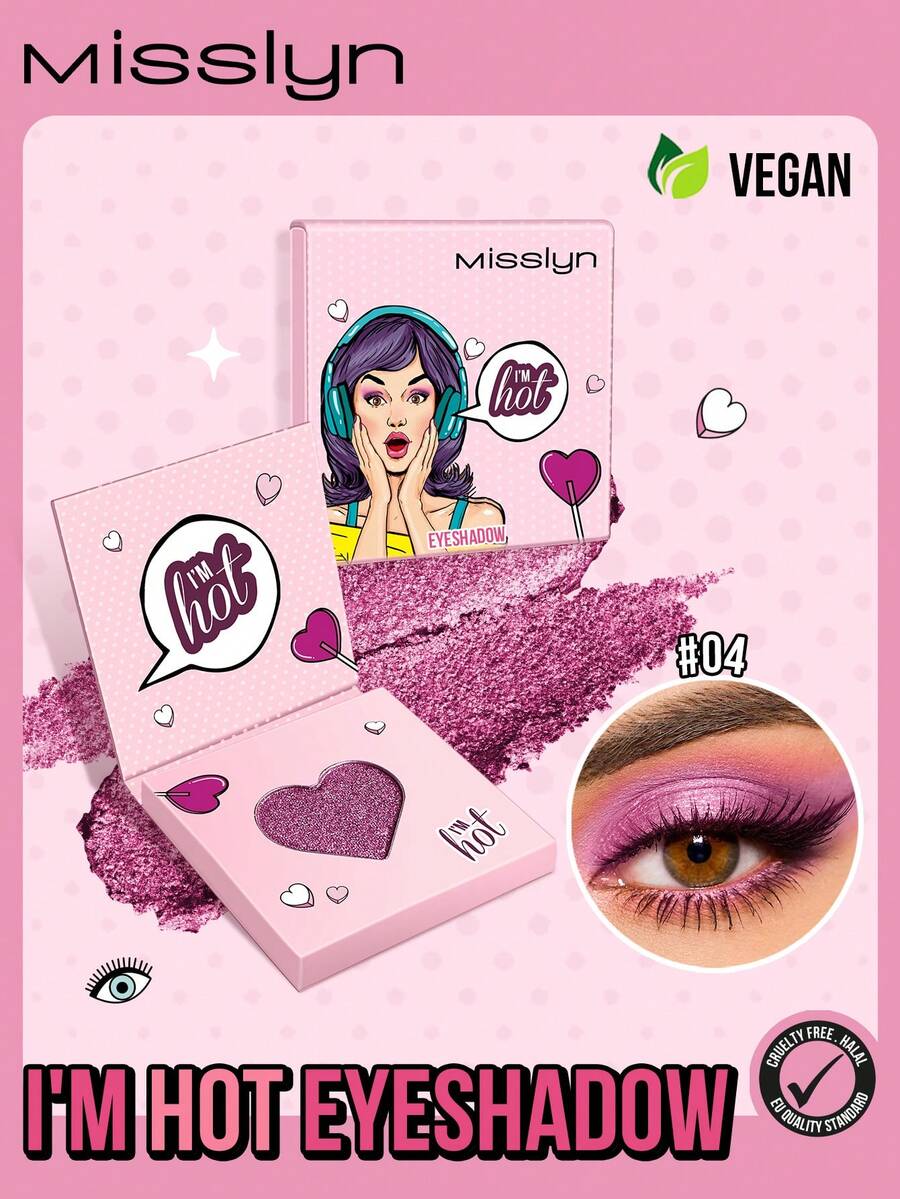 Misslyn I'm Hot Eyeshadow, Monochrome Color/Colour Evenly Pigmented Smooth Blendable Eyeshadow To Create Multi-Dimensional Eye Looks, Matte And Shimmer And Glitter Eye Looks,High Pigmented, Long Lasting, - #4 - View 1