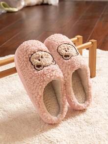 Lindas y cálidas pantuflas de felpa antideslizantes para adolescentes, niños y niñas, pantuflas para interiores, otoño/invierno