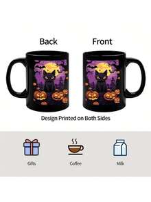 Cheshire Cat Ceramic Heat-Changing Mug - Anime Peripheral, Cute Couple Funny Coffee Cup, Perfect Christmas & Birthday Gift - Multicolor - View 4