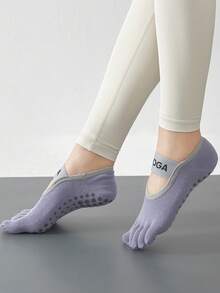 2 Pairs Women's Solid Color Yoga Toeless Socks, Moisture-Wicking Anti-Slip Professional Anti-Odor Sports Fitness Socks, Premium Knit Fabric, Anti-Slip Grip Socks