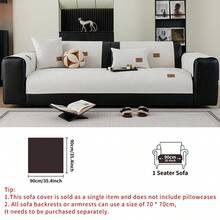 1 szt. Jednokolorowy, wodoodporny pokrowiec na sofę, skórzana etykieta, antypoślizgowy spód, przyjazny dla zwierząt, nie gubiący sierści, odpowiedni do sypialni, salonu, biura, wystroju wnętrz, pasuje do sof jednoosobowych, dwuosobowych, trzyosobowych, czteroosobowych i modułowych