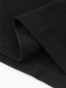 Imagen de Lazo y Lápiz 180g camiseta algodón negra y blanca,patrón de estampado tema profesor,impresión de alta calidad en algodón,cuello redondo,corte básico holgado,hombres y mujeres,transpirable,versátil,lavable a máquina,cómoda,talla S ~ 3XL,diaria,casual,deportes,imprescindible verano - Negro - Ver 3