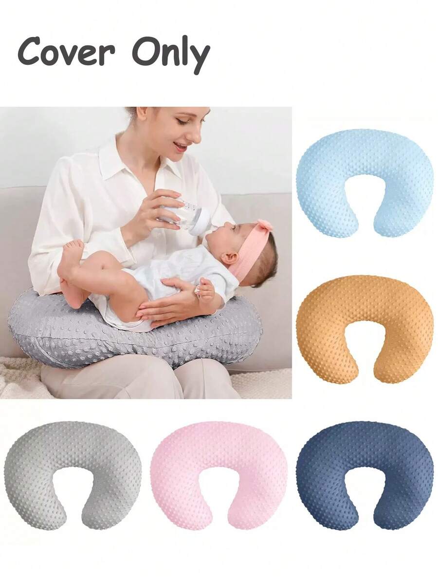 1 件婴儿 U 型哺乳枕套，多功能坐枕套，超柔软喂奶枕套，拉链设计，可拆卸 - 彩色 - 查看 1